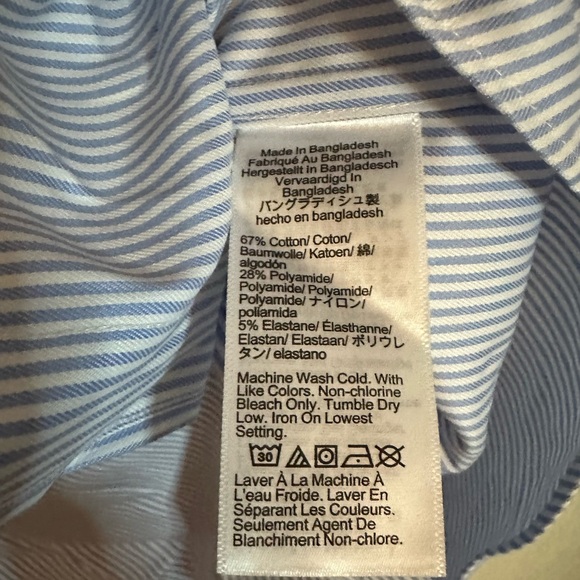 88- j crew ca351 sz m Slim Bowery performance stretch dress shirt - Picture 6 of 8